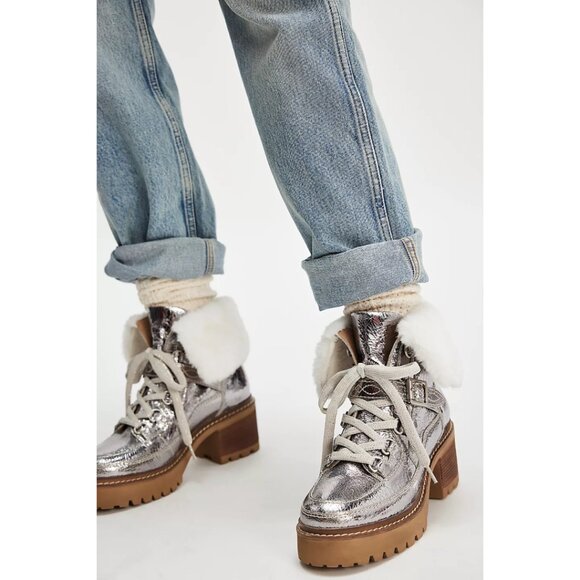 New Free People Cozy Jasper Pewter Hiker Boots Size 10 - Picture 1 of 10